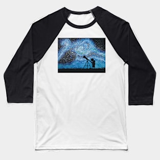 Observing the Universe ~ Watercolor Painting Baseball T-Shirt